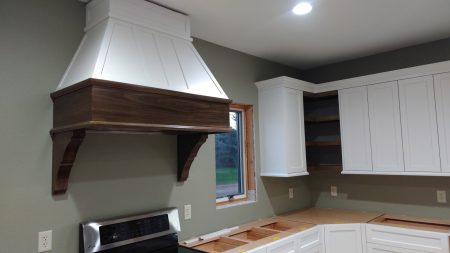 White Cabinet Wood Range Hood by Crosby Fine Cabinetry Belle Plaine MN