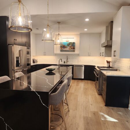 black and white kitchen cabinetry by Crosby Fine Cabinetry Belle Plaine MN