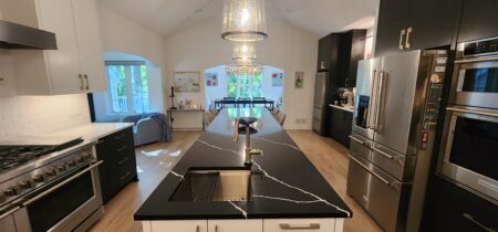 long island in kitchen by Crosby Fine Cabinetry Belle Plaine MN