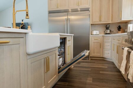 panel ready dishwasher in inset cabinetry by Crosby Fine Cabinetry Belle Plaine MN