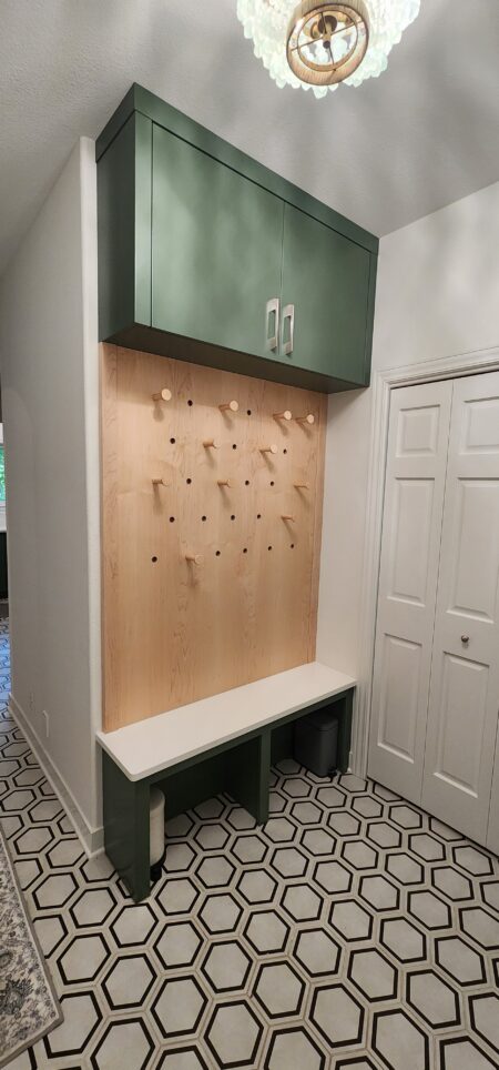 peg-wall coat hanging storage by Crosby Fine Cabinetry Belle Plaine MN