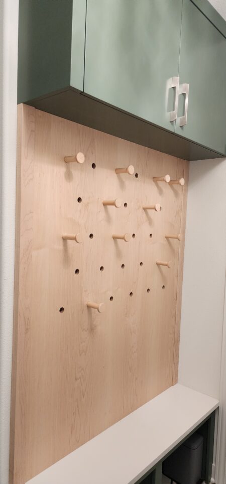 pegwall mudroom storage by Crosby Fine Cabinetry Belle Plaine MN