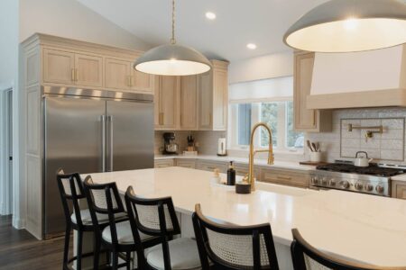inset rift sawn white oak cabinetry by Crosby Fine Cabinetry Belle Plaine MN