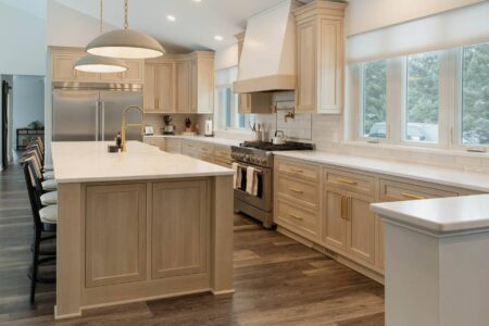 inset rift sawn white oak cabinetry prior lake mn by Crosby Fine Cabinetry Belle Plaine MN