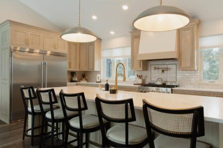 whitewashed rift white oak cabinetry in prior lake, mn kitchen by Crosby Fine Cabinetry Belle Plaine MN